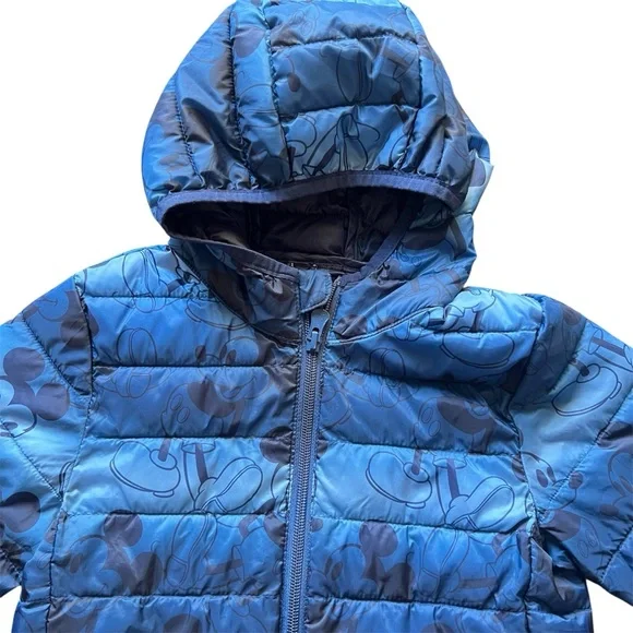 Baby Gap Disney Mickey Mouse Lightweight Puffer Jacket Blue Toddler Size 3T - Picture 3 of 10